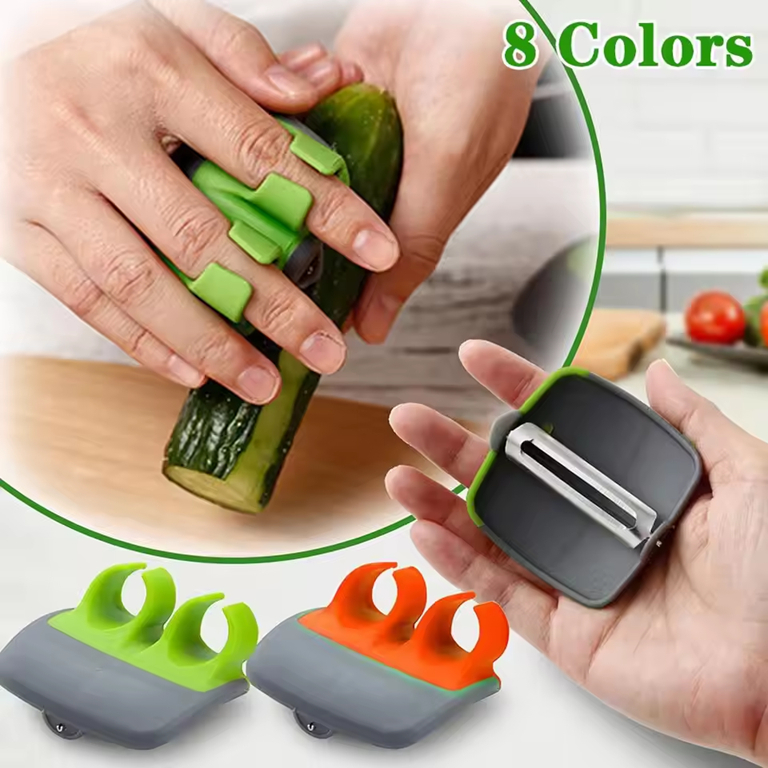มีดปอกผลไม้ มีดสแตนเลส Finger Grip Palm Peeler สําหรับผักผลไม้ มีดสแตนเลส Handle Peeling