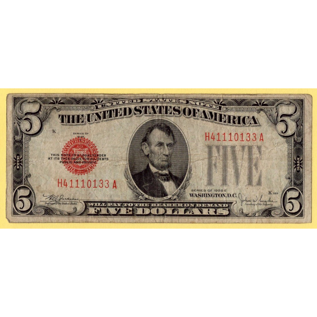 Five Dollars Red Seal 1928