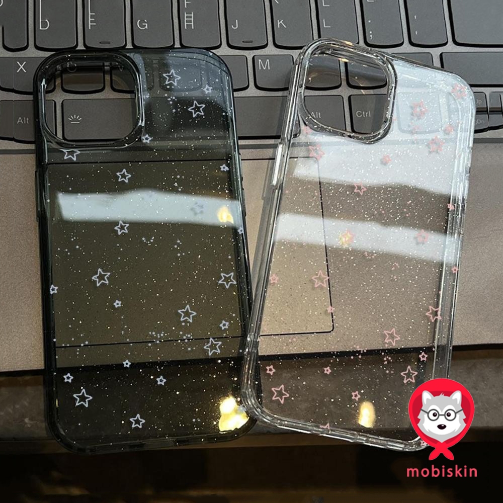 เคส iPhone 17 16 Pro Max iPhone 11 เคสใสแบบแวววาว TPUนุ่มสีสันสดใส ดาวห้าแฉกสีสันสดใส Compatible iPhone15 Pro max 14 13