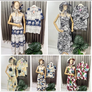 ส่งไว สั่งเลย ชุดคู่รัก แบบชุดเดรส 3 ชิ้น มีเดรส กับเสื้อผช แถมหมวก ฟรี ชุดไปเที่ยวกับแฟนสวยมาก