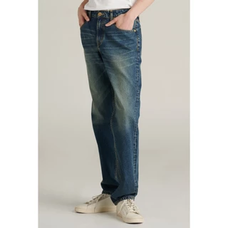 Mc JEANS กางเกงยีนส์ผู้ชาย ทรงกระบอกขาตรง เอวกลาง สียีนส์ฟอกกลาง MMIZ235 ยีนส์ 12.75oz