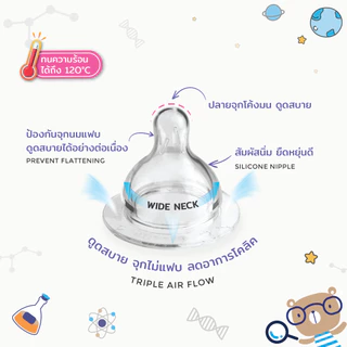 NATUR เนเจอร์ ขวดนม ขวดนมเด็ก ขวดนมคอกว้าง PP 8oz/9oz แขนจับ