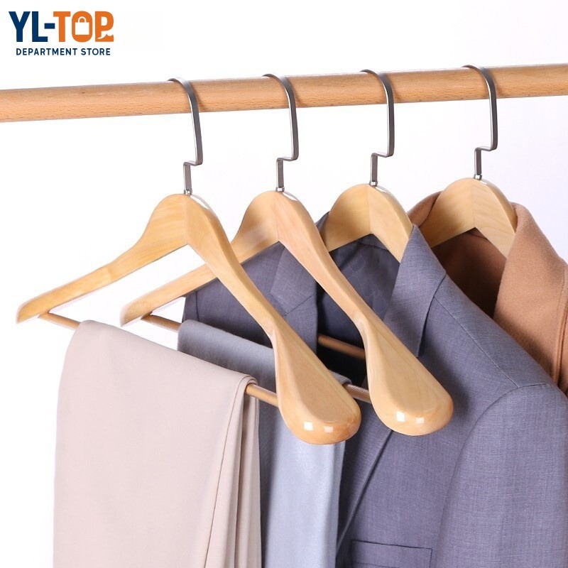 ไม้แขวนเสื้อไม้ ขนาด38cm*10cm พร้อมส่ง - กันหลื่น - สำหรับแขวนเสื้อสูท/ชุดหนาว G3050