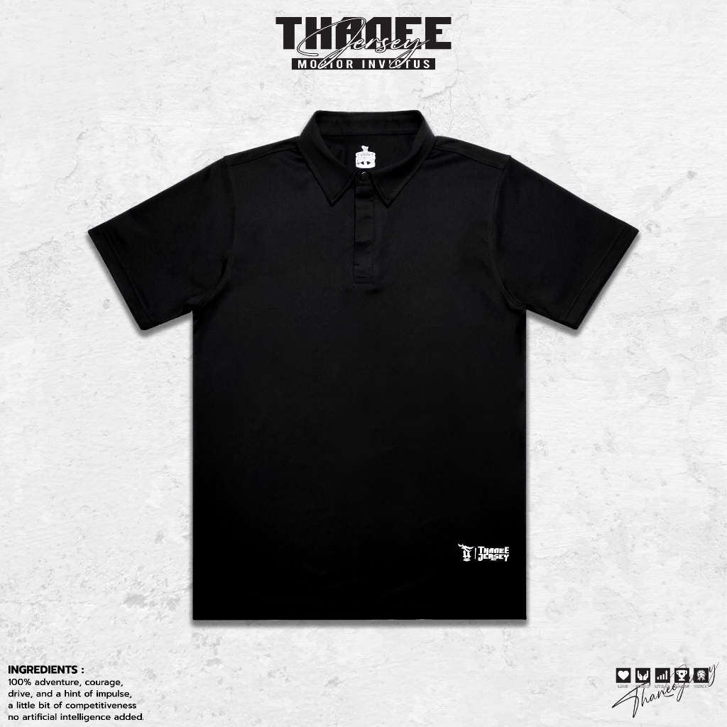 เสื้อแขนสั้น POLO BLACK สไตล์คลาสสิก คอปก มีถึงไซส์ใหญ่ 6XL