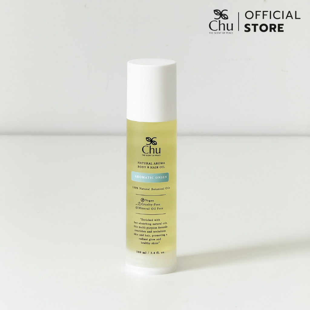 Chu Aromatic Onsen Aroma body&Hair Oil 120 ml. ออยด์ บำรุงผิวกาย และเส้นผมอโรม่า กลิ่นอโรมาติกออนเซ็น