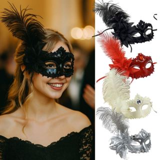 ✨พร้อมส่ง✨ หน้ากากแฟนซี หน้ากากขนนกยาว งานเลี้ยง เต้นรำ อุปก…