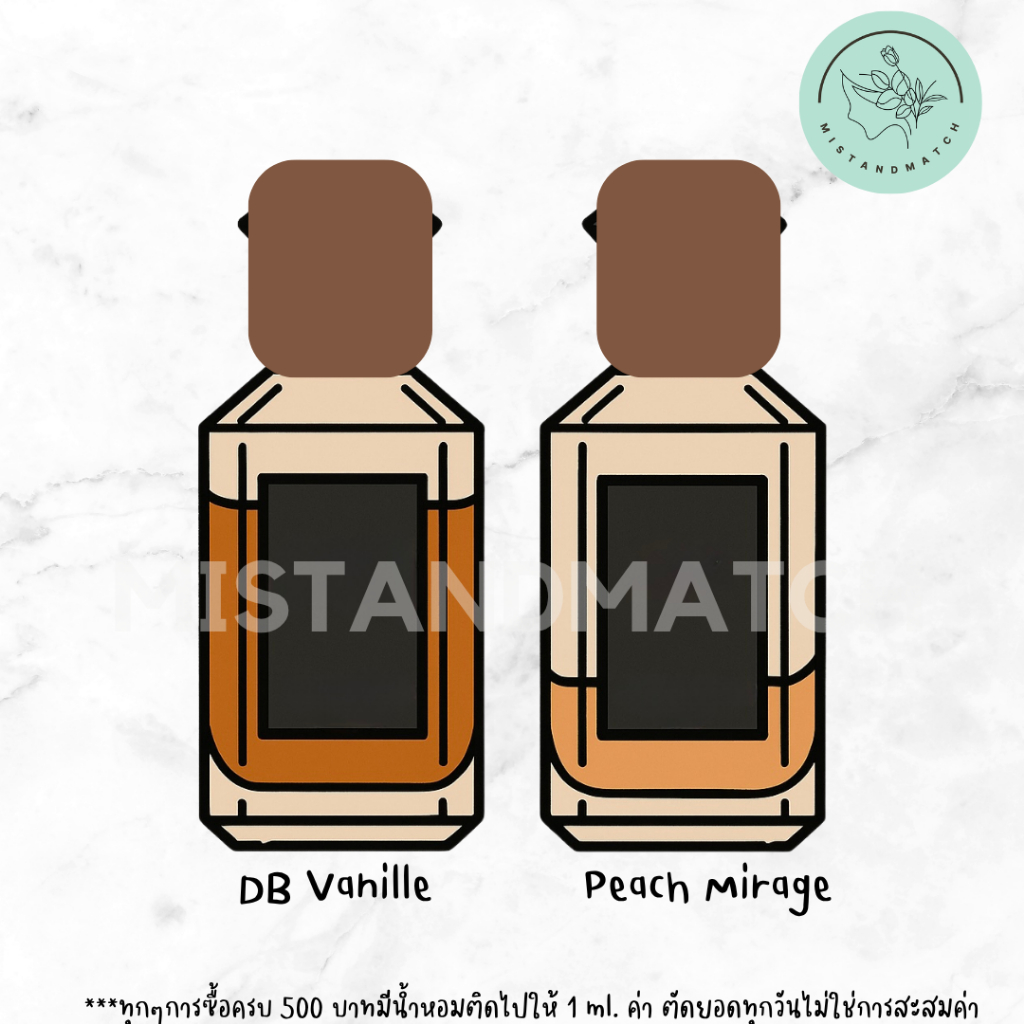 (น้ำหอมแท้แบบหัวสเปรย์) Peach Mirage & Double Vanille, Rose Barbare