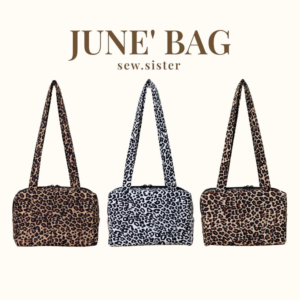 June’ Bag กระเป๋าสะพายไหล่ ทรงกล่อง ลายเสือ 3 สี พร้อมส่ง Made in Thailand