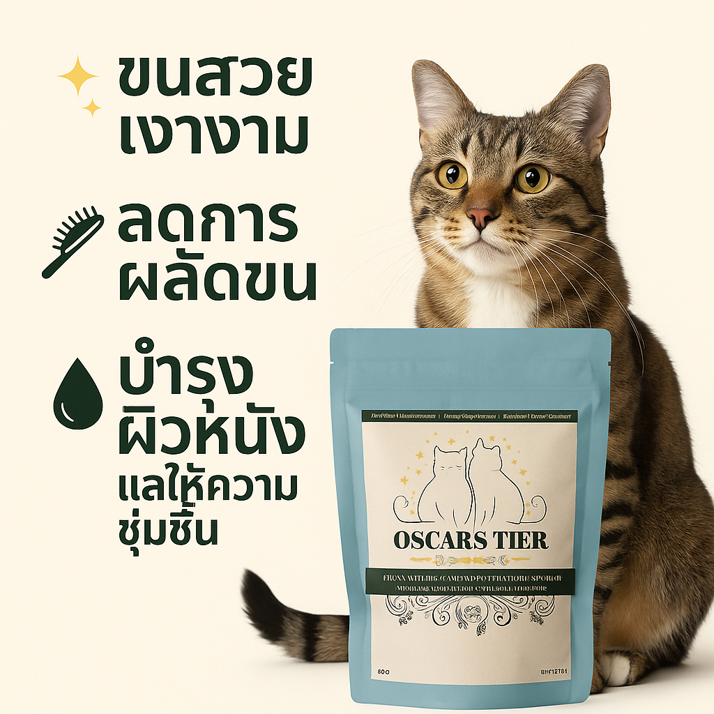 OSCARS TIER วิตามินบำรุงขนและผิวหนัง สำหรับแมวและสุนัข | เสริมขนเงางาม ลดการผลัดขน ผิวแข็งแรง