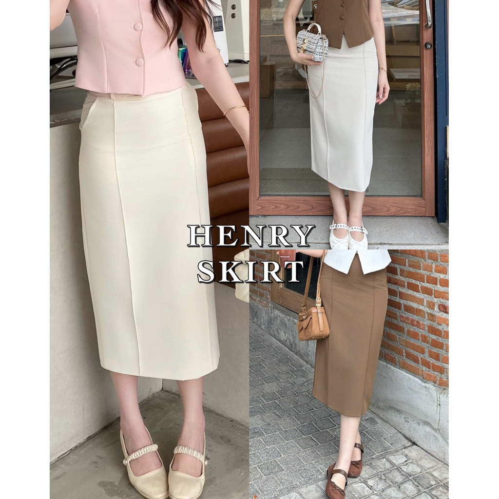 imily.style : Henry Skirt (กระโปรงทรงผ่าหลัง)