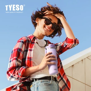 TYESO NEW CUPS แก้วน้ำหูหิ้ว สแตนเลส 304 ถอดล้างได้ มีให้เลือก 6 สี 01-01023/01-01024 600ML/900ML