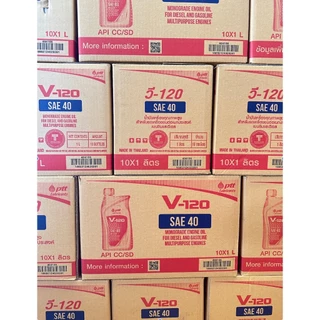 [ยกลัง] PTT V 120 10/1L วี120 ปตท น้ำมันหล่อลื่น เกรดเดี่ยว ทั่วไป สินค้าแท้พร้อมจัดส่ง