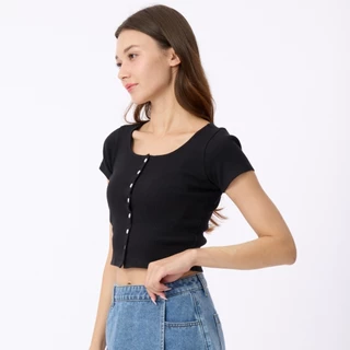 BODY GLOVE Women's Essential Button Up Cropped T-Shirt 2025 เสื้อยืดครอปแขนสั้น ผู้หญิง รวมสี