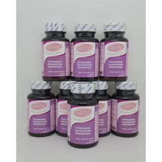 HISOVIT สารสกัดจากเปลือกสนฝรั่งเศส,แอสต้าแซนธิน, เรสเวอราทรอล 60 แคปซูล