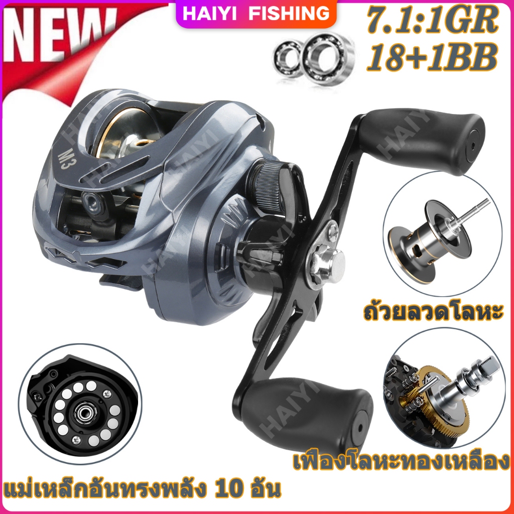 🐬HAIYI FISHING🐬รอกตกปลา ความต้านทานสูงสุด 8KG Max.Drag Fishing Reel Ultra-Light 7.1:1 Ratio วงล้อหยด
