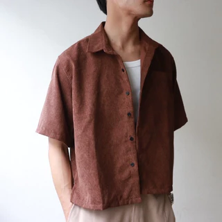 IBB CORDUROY BOXY SHIRTS เสื้อเชิ้ตแขนสั้นผ้าลูกฟูกทรงบ็อคซี่