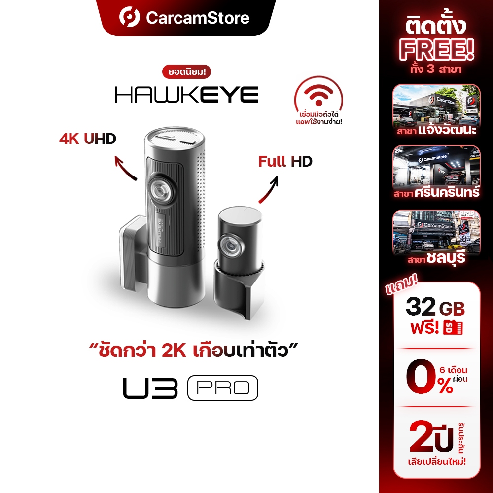 [ผ่อน 0% ได้][ประกันศูนย์ไทย 2 ปี] Hawkeye U3 PRO คมชัด Real 4K HDR
