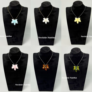 🏝️พร้อมส่ง ส่งเร็ว1-2 วันถึง 𝒇𝒍𝒐𝒘𝒆𝒓 𝒏𝒆𝒄𝒌𝒍𝒂𝒄𝒆 -สร้อยคอดอกไม้ สร้อย+จี้ดอกกล้วยไม้