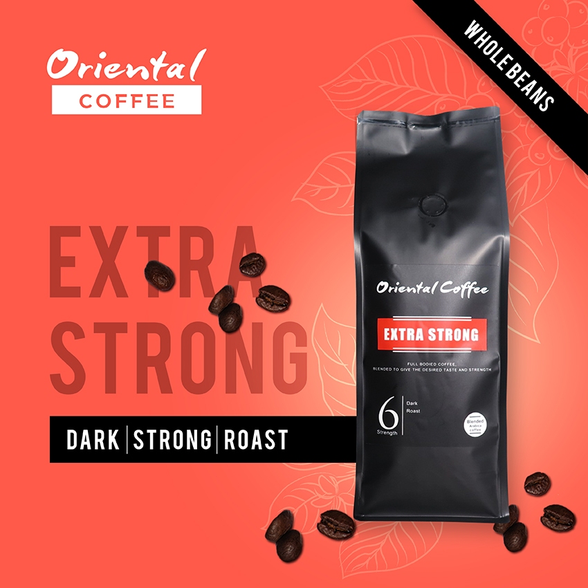 Extra Strong กาแฟอราบิก้าเบลนโรบัสต้า เบอร์ 6 กาแฟหอมเข้ม สู้นม เมล็ดกาแฟจากแม่จันใต้ คั่วสดใหม่