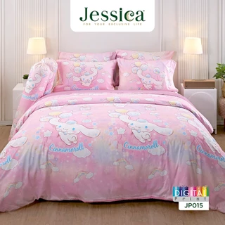 Jessica Cinnamoroll JP015 ลิขสิทธิ์แท้ Sanrio ชินนามอโรล เจสสิก้า พิมพ์ลายดิจิตอล ชุดเครื่องนอน ผ้าปูที่นอน ผ้าห่มนวม