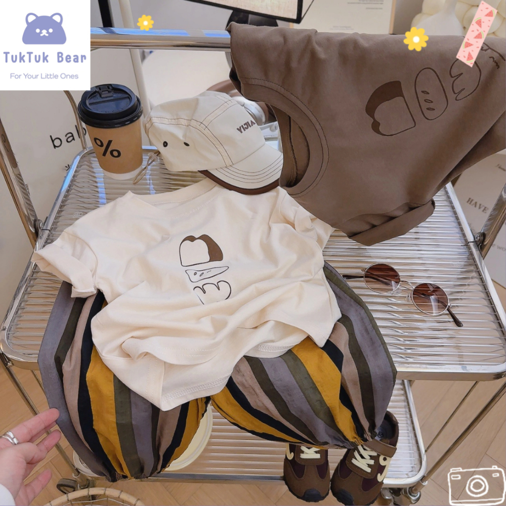 เสื้อยืดแขนสั้นเด็ก สไตล์เกาหลี ผ้าฝ้ายนุ่ม ใส่สบาย รับหน้าร้อน