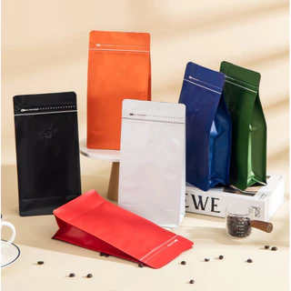 （50ใบ)ถุงใส่เมล็ดกาแฟ Cube Coffee Bag ถุงเปล่า บรรจุ เมล็ดกาแฟ มีวาว์ล มี ขยายด้านข้าง แบบซีล ชุดละ