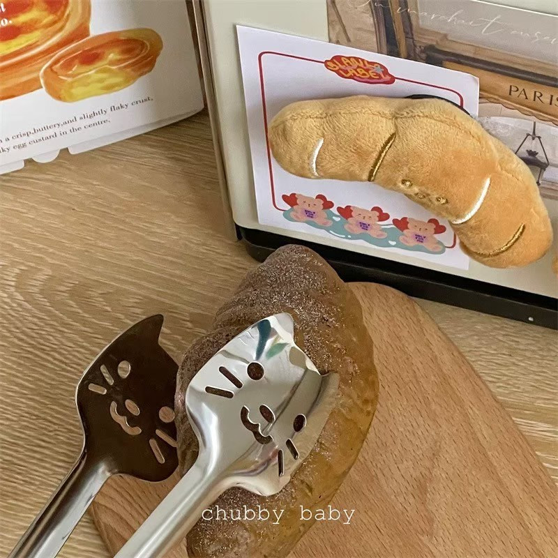 ส่งจากไทย🍑ที่คีบอาหาร ลายน้องแมว ที่คีบน้ำแข็ง ที่คีบขนมปัง Home cafe Kitten ที่คีบ สแตนเลส 304 ที่คีบบาร์บีคิว 60020