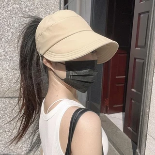 cap หมวกกันแดดปีกกว้างแห้งเร็ว หมวกชาวประมงแฟชั่นหมวกหางม้า หมวก uv vintage
