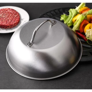 ฝาครอบอาหารสแตนเลส ทรงโดม ฝาครอบสเต็ก ฝาครอบเบอร์เกอร์ ขนาด 22.5x10.5 ซม. stainless food cover
