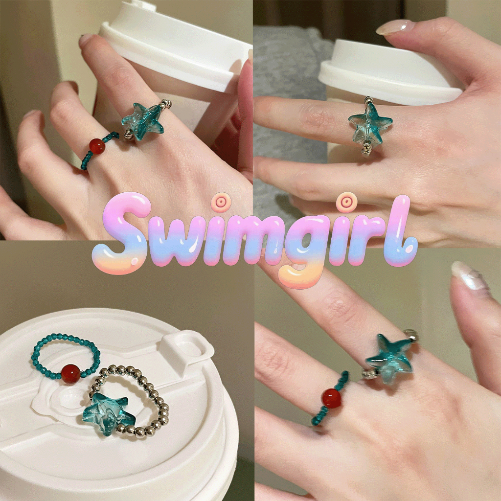 Swimgirl🎀🎀 แหวน แหวนผู้หญิง ring มินิมอล star แฟชั่น ขนาดเล็ก มินิมอล หวาน