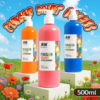 สีฟิงเกอร์เพ้นท์ ล้างออกง่าย Finger Paint 500ml.สีน้ำล้างออกได้ สำหรับเด็ก แบบขวด