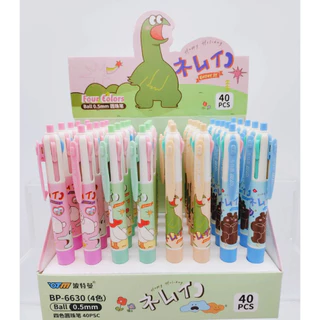 🎀กล่อง 40 ด้าม 🎀ปากกากดลูกลื่น 4 สี ลายการ์ตูนน่ารัก แฟนซีหลากสีสัน น่าใช้ เครื่องเขียนสำนักงาน โรงเรียน