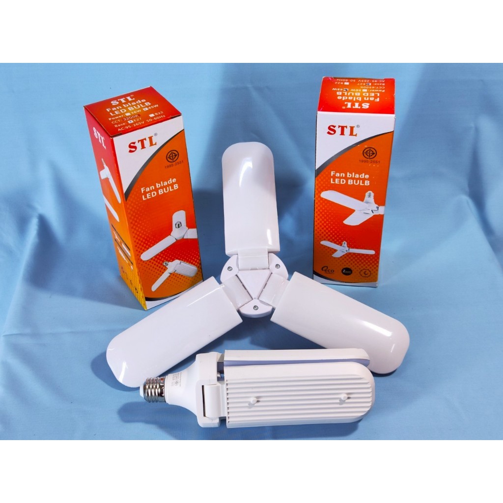 หลอดไฟใบพัด หลอดไฟพับได้ หลอดไฟ LED E27 หลอดไฟทรงใบพัด พับเก็บได้ ยี่ห้อ STL