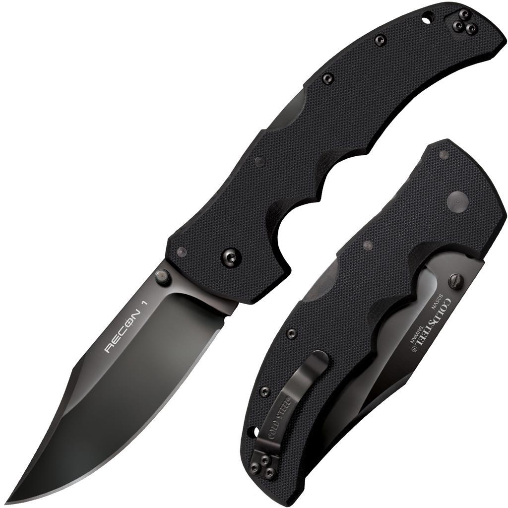 มีดพับ Cold Steel Recon 1 Clip Point S35VN Black DLC Plain Blade, Black G10 Handles (27BC)