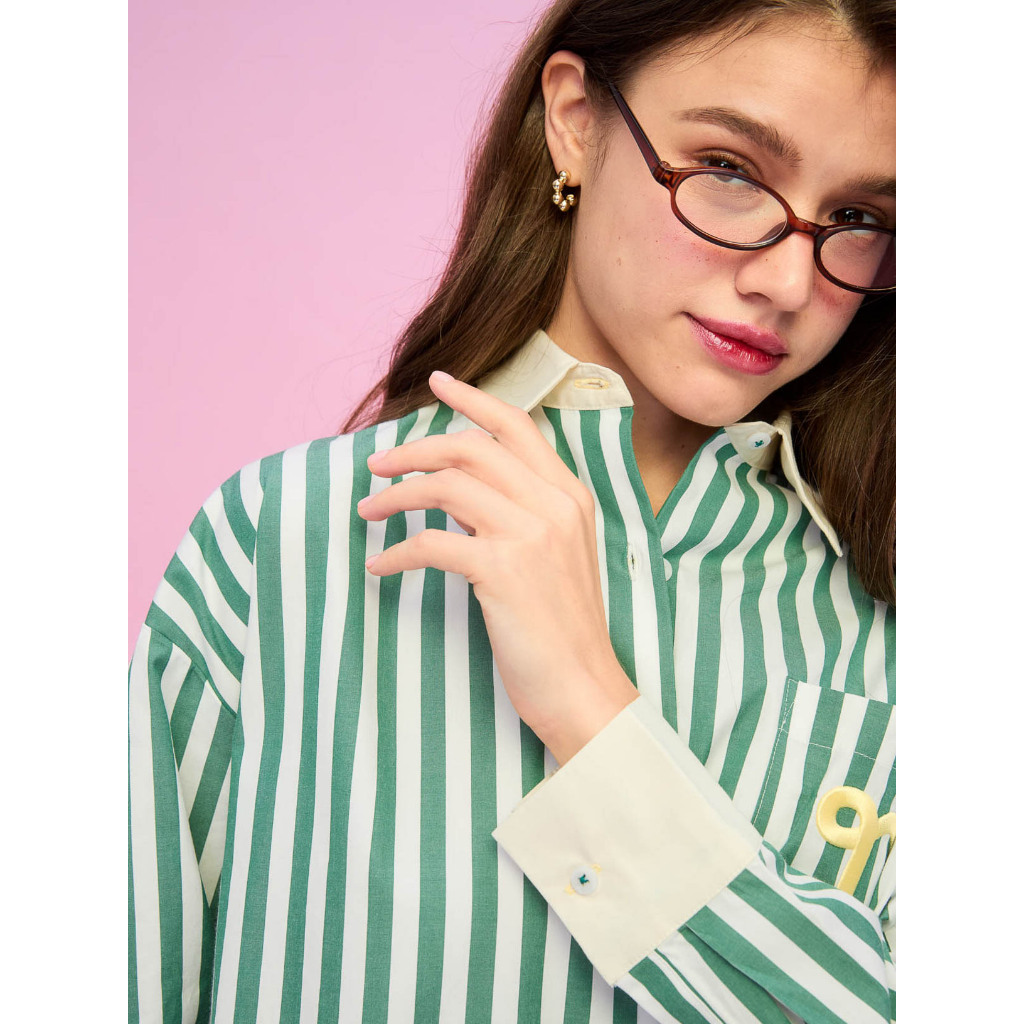 TORRI Theo Pocket Shirt เสื้อเชิ้ตป๊อปลินโอเวอร์ไซส์ ผ้าฝ้ายsuper fine เนื้อเนียนละเอียด ดีเทลกระเป๋าปัก