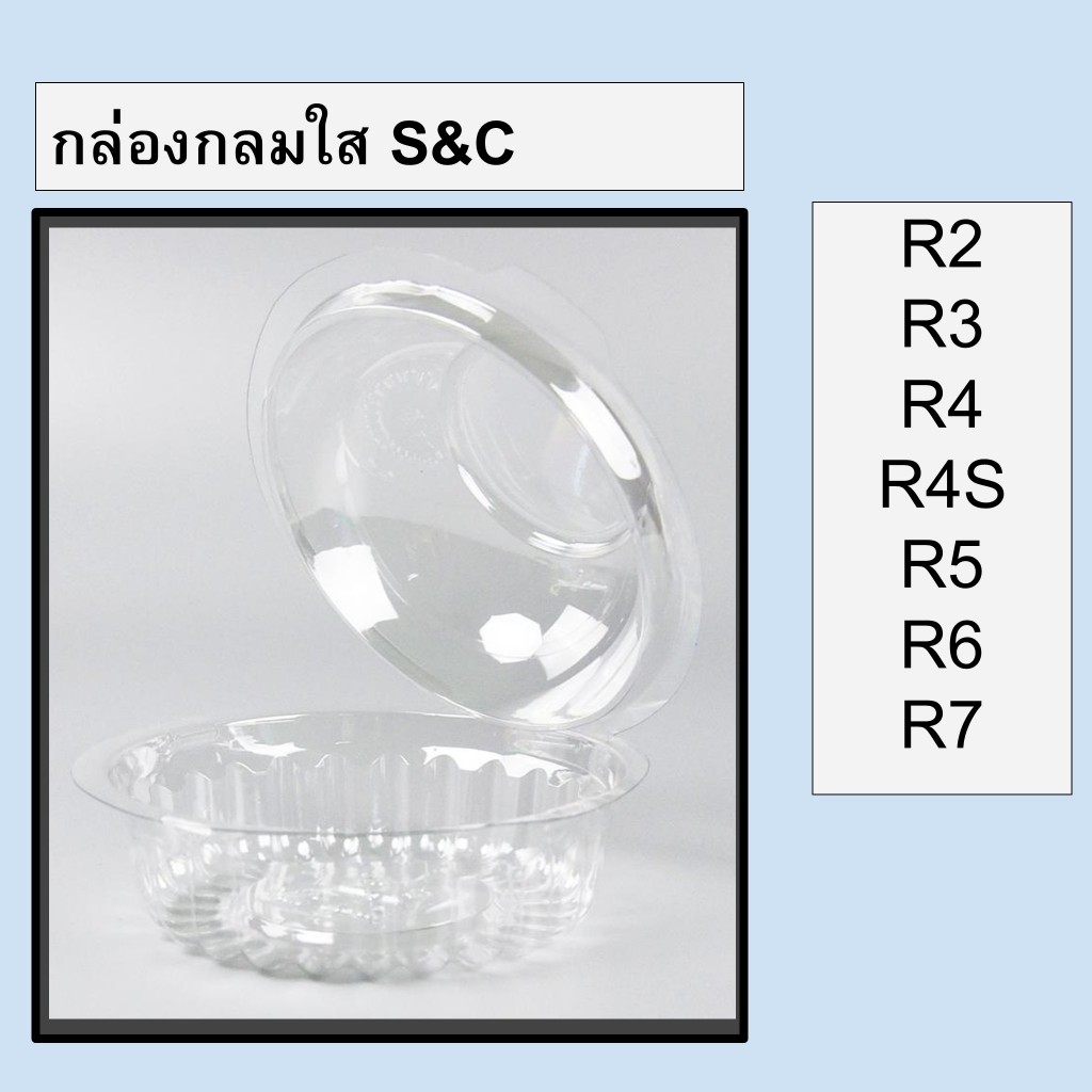 กล่องกลมใส PET R2 R3 R4 R4S R5 R6 R7 S&C