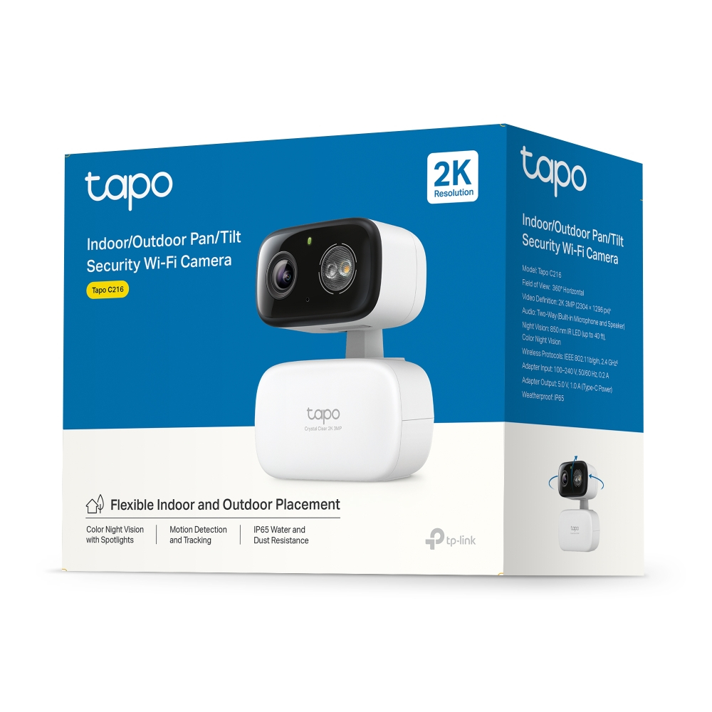TP-LINK Tapo C216 V.1 Indoor/Outdoor Home Security Wi-Fi Camera หมุนได้ 360°