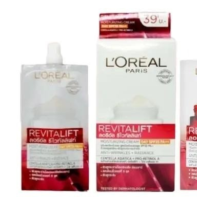 Loreal paris revitalift day cream SPF 23 PA+++ ลอรีอัล รีไวทาลิฟ เดย์ ครีม ผสมกันแดด [1 กล่องมี 6ซอง