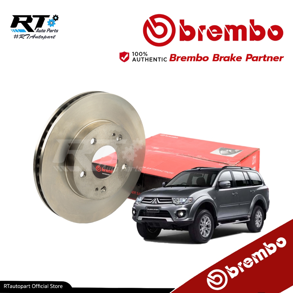 Brembo (1แผ่น) จานดิสเบรคหน้า Mitsubishi Triton 2wd 4wd Pajerosport ปี08-14 / 09 A303 10 / 09 A868 11