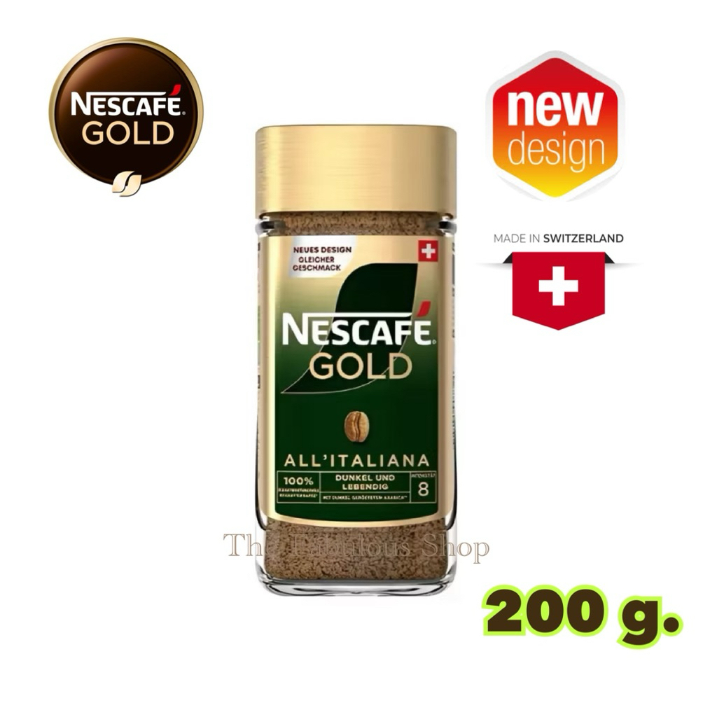 [EXP:02.2027]Nescafe GOLD All' Italiana โกลด์ ออล อิตาเลียน่า คอฟฟี่ กาแฟสำเร็จรูป ชนิดฟรีซดราย ตราเนสกาแฟ ขนาด 200 กรัม