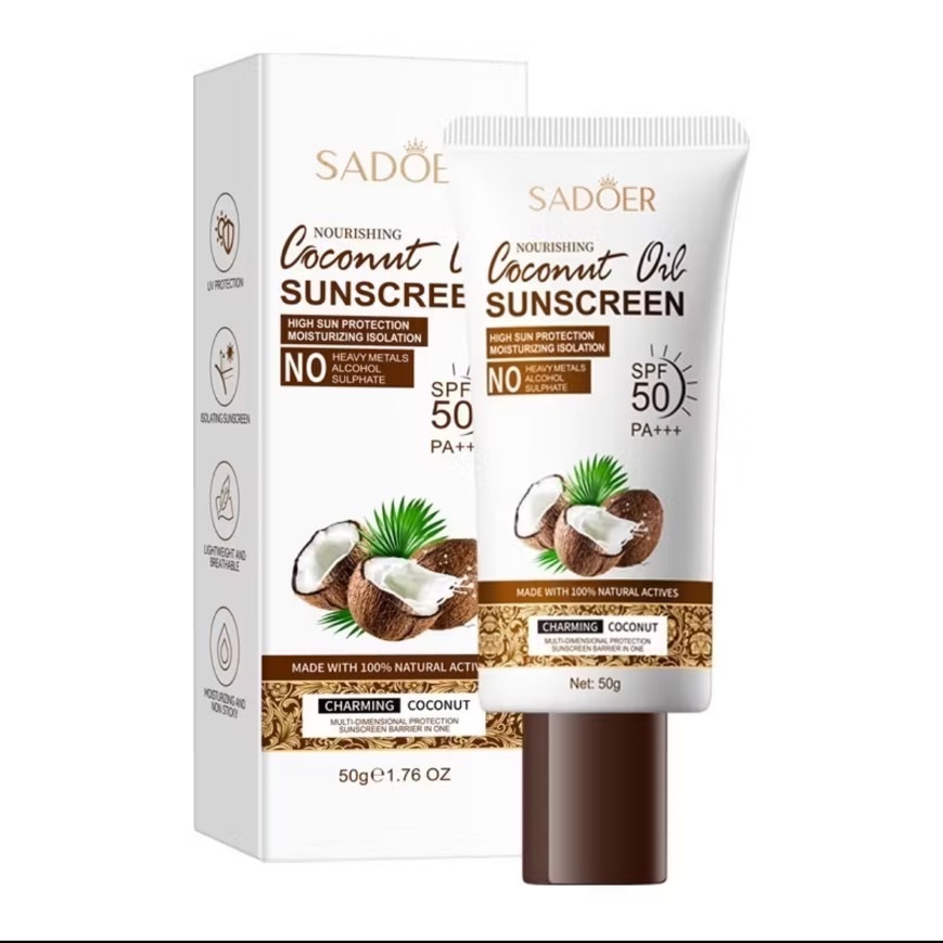 ครีมกันแดดมะพร้าว ( 50g. ) SADOER Coconut Oil SPF 50 PA+++