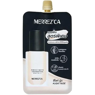 ** 1ซอง ** Merrezca Perfect Matte Foundation SPF50+/ PA++++ รองพื้น ซองดำ สูตรพิเศษ เมอร์เรซกา 5 ml.