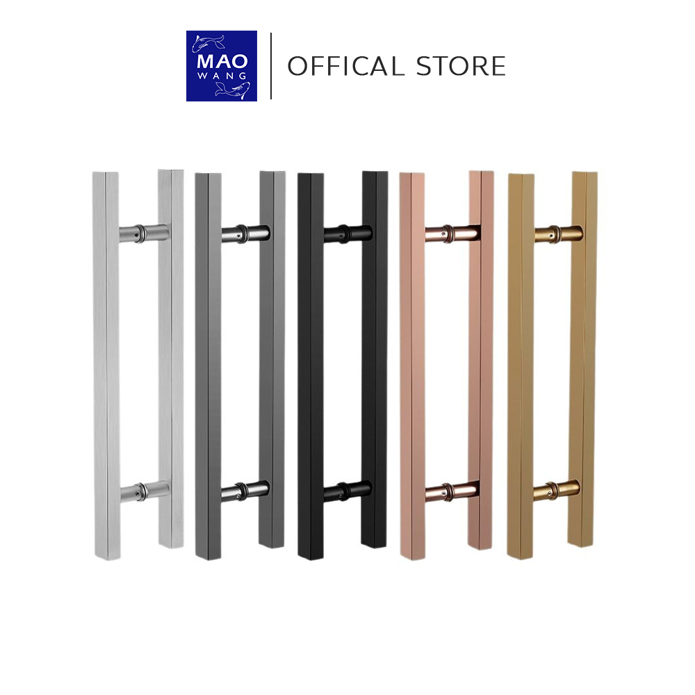 มือจับประตู รุ่นท่อเหลี่ยม แข็งแรง ทนทาน สำหรับประตูแก้ว ประตูไม้ใหญ่