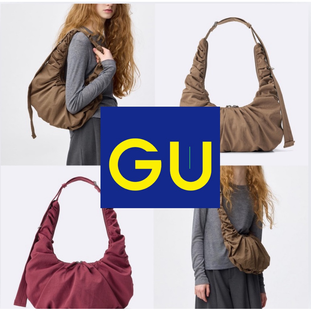กระเป๋า GU  2in1 สะพายไหล่ สะพายข้าง รุ่น ผ้านุ่ม ขนาดน่ารัก ใส่ของได้เยอะของแท้ออกช็อป GU