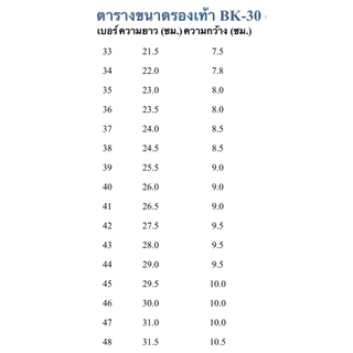 รองเท้าผ้าใบ รองเท้าพละ Breaker BK30 เบรกเกอร์ สีดำ สีขาว เบอร์ 33 - 44
