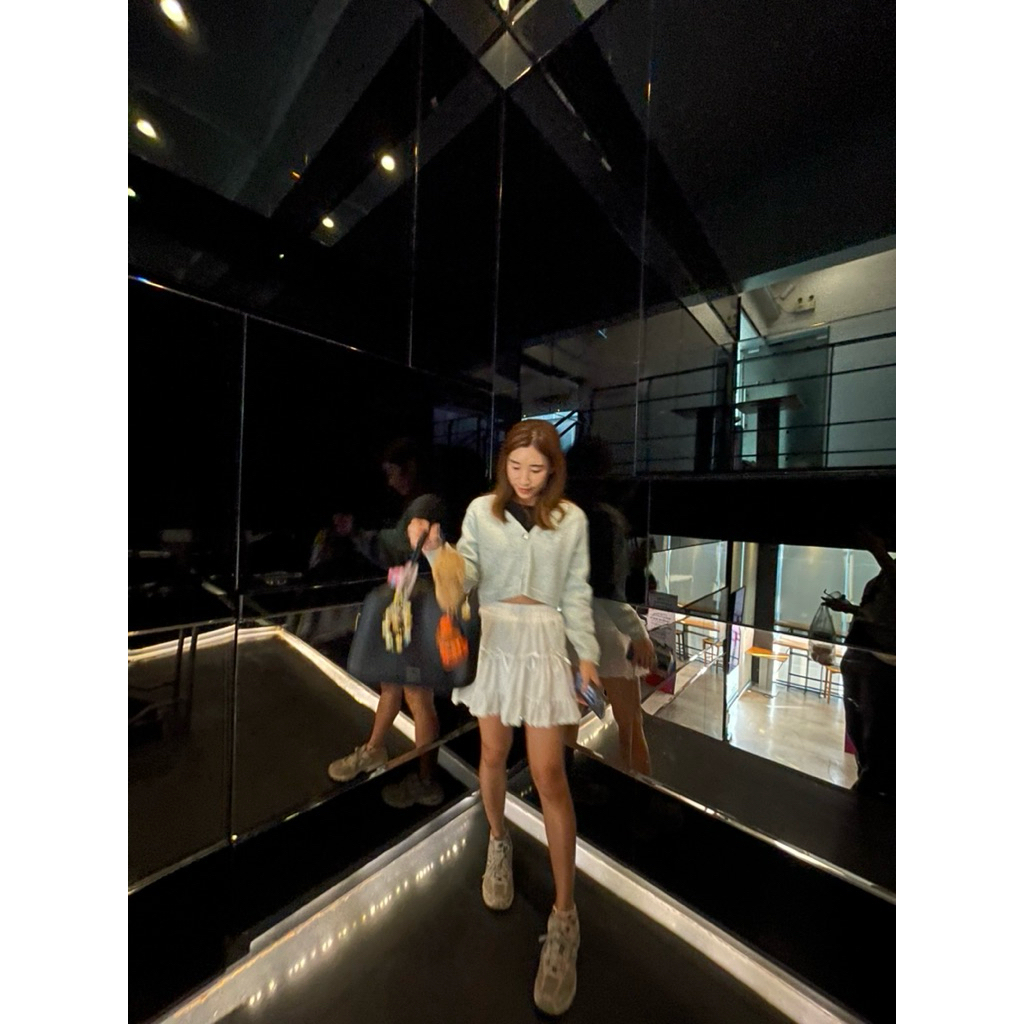 RIKA🦋 น้องแคนดี้ ☁️ เสื้อครอปคาร์ดิแกนไหมพรมกระดุมหัวใจ