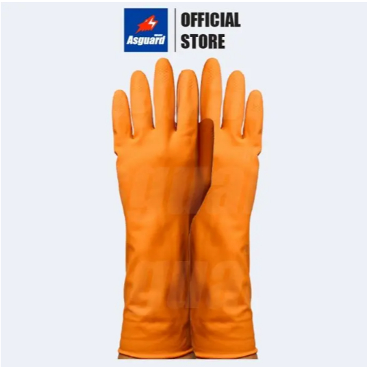 ถุงมือแม่บ้าน ถุงมือยาง ลาเท็กซ์ Asguard สัมผัสอาหารได้ Food grade