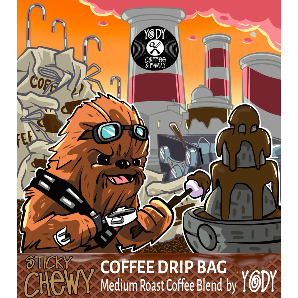 Sticky Chewy Coffee Blend Medium Roast 10 G Yody Coffee กาแฟดริปแบ็คคั่วกลาง โยดี้คอฟฟี่ สติกกี้ชิวว