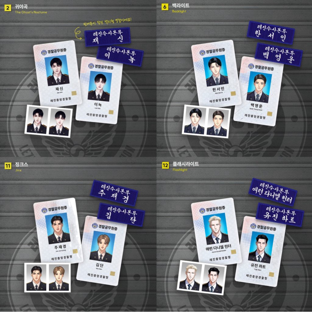 พร้อมส่ง - เซตบัตรตำรวจ lezhin backlight melting point jinx บทเพลงแห่งอสูรราตรี🩵