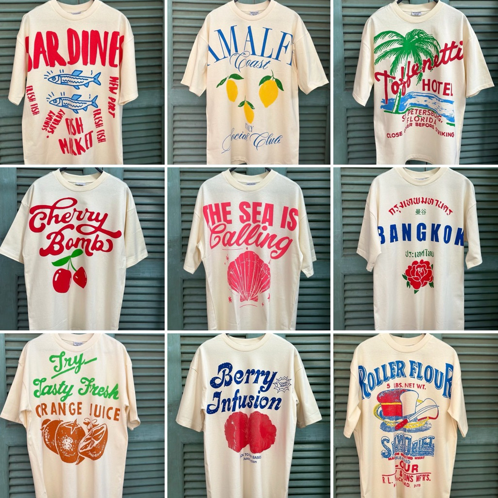 เสื้อยืด Oversize (ตัวยาว) เนื้อผ้าดิบ 🔥พร้อมส่ง 50ลาย🔥